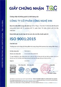 IHN Được Cấp Giấy Chứng Nhận ISO 9001 Bởi Trung Tâm TQC CGLOBAL